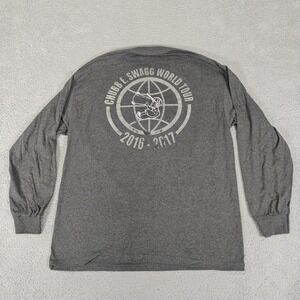 Chubb‎ E Swagg Shirt Mens XL Gray Long Sleeve World Tour 2016 2017 Graphic Tee